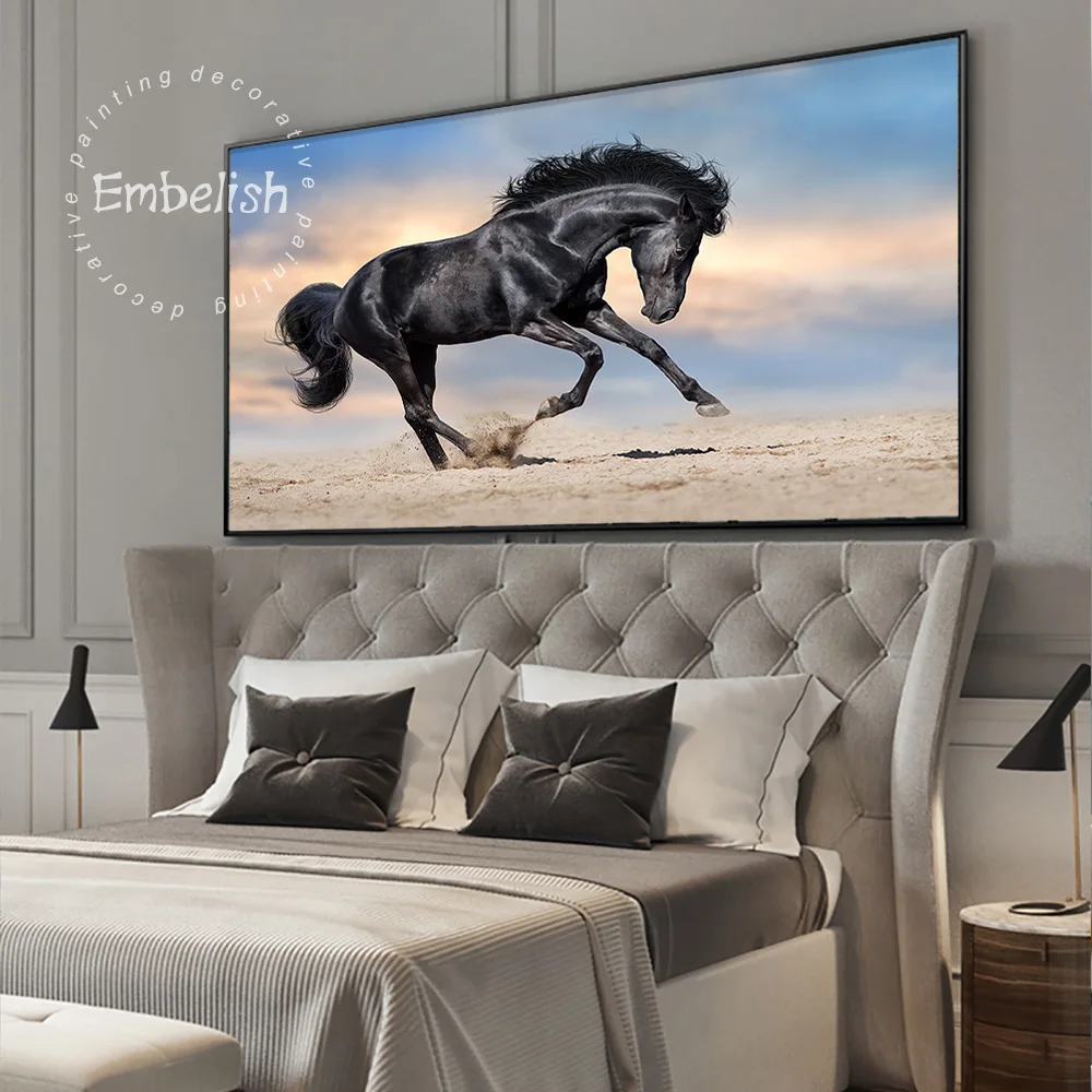 

Embelish Black Runing Horses Wild Animals HD Print Canvas Paintings For Living Room Home Decor Wall Pictures Bedroom Artworks