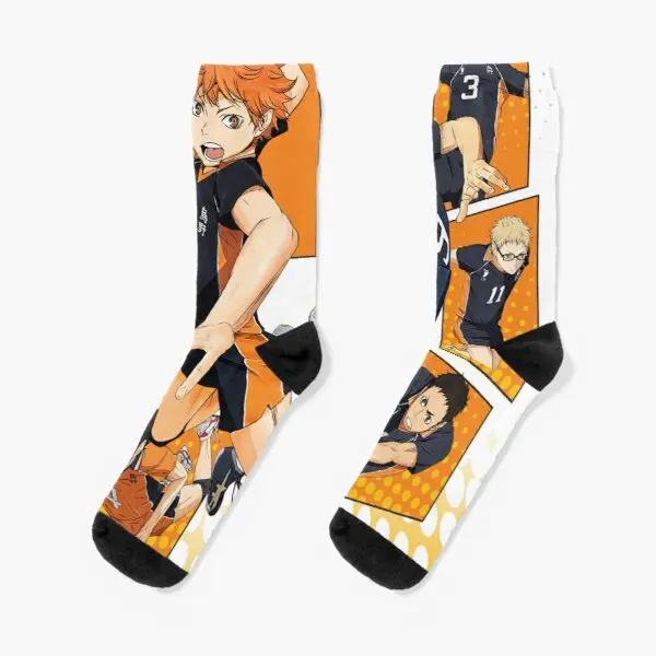 

Haikyu Karasuno Командные носки для девочек лучшие мужские черные женские Мультяшные Зимние Спортивные смешные хлопковые осенние милые унисекс
