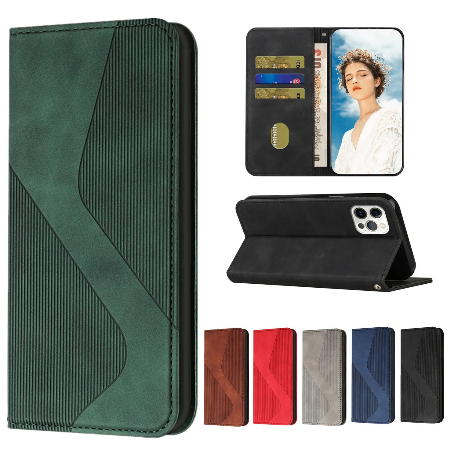 

Leather Wallet Case for Huawei Y6P Y5P Y7P P40 Lite E P30 Pro Nova 7i Flip Phone Cover Shockproof Coque Card Holder Fundas Etui