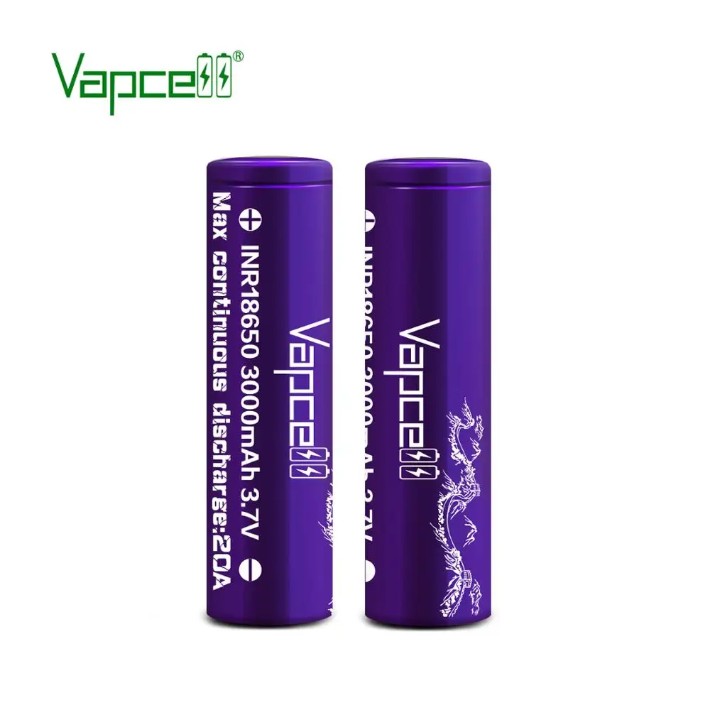 Vapcell 18650 3000mah 20A 3,7 v литий-ионная аккумуляторная батарея длинный спасательный фонарь/электроинструмент