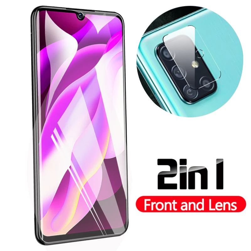 2 в 1 Гидрогелевая пленка для Samsung Galaxy A51 A71 A50 A70 Защитная экрана на Ssmsung A30 A40 A80 A90 A20E