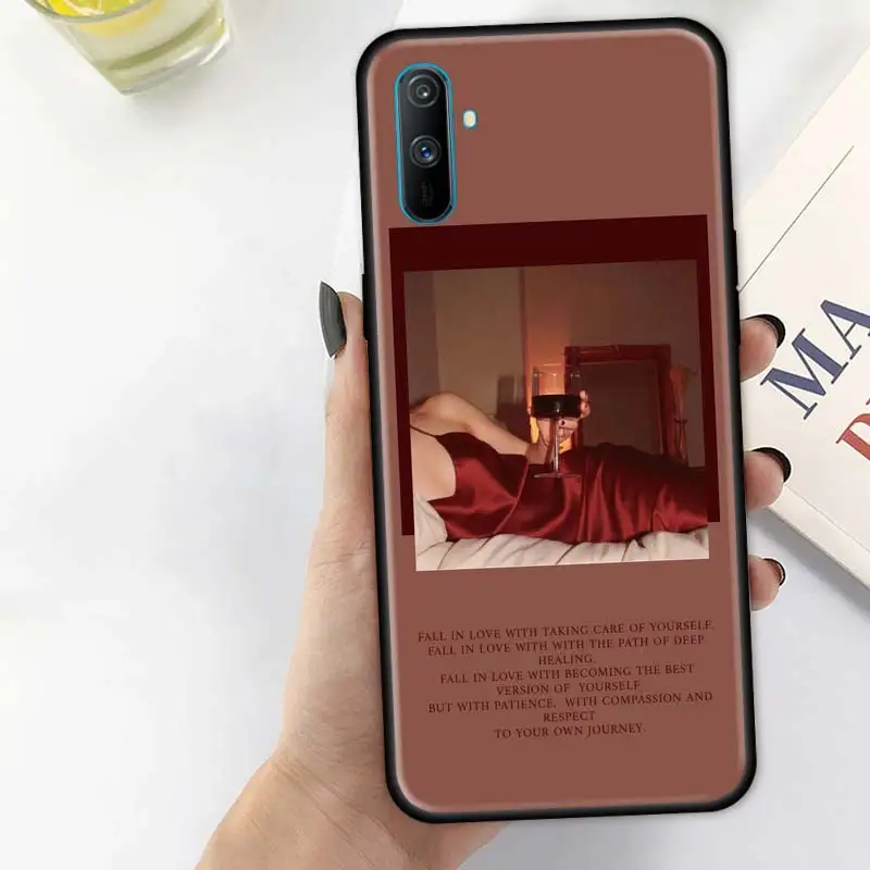 

Red Rose And Woman Case For Realme C3 6 7 Pro XT X50 C11 5 C20 C15 V5 5G Cover Shell V15 7i X7 Phone Coque Capa Funda