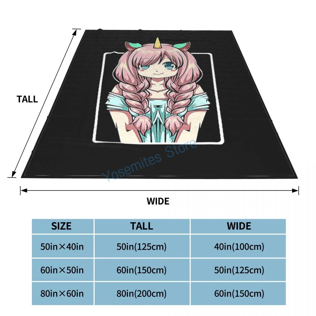 Японское аниме девочка Единорог симпатичное одеяло в стиле панк пастели зимнее