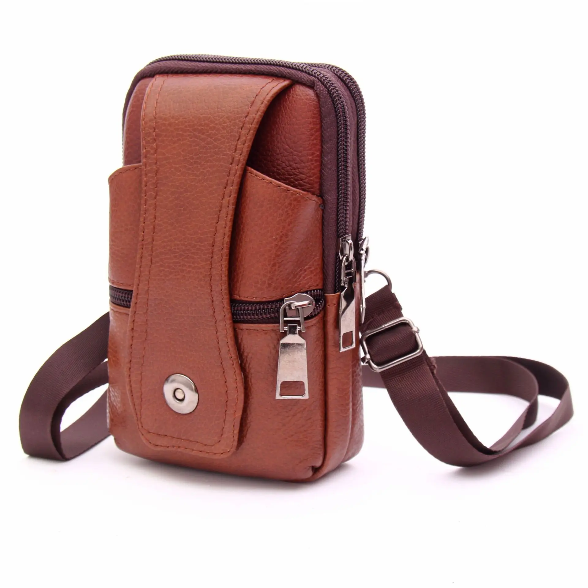 

2021 ABQP Leather Mobile Phone Bag Men's Belt Waist Bag Multifunctional Mobile Phone Cover Belt Mobile Phone Waist Bag