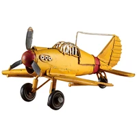 retro wrought iron airplane model ornaments bi wing combat aircraft home decoration crafts nostalgic artware children gifts