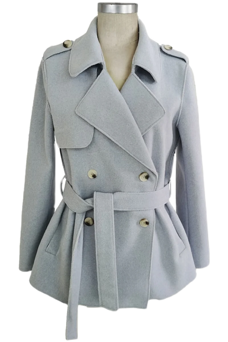 

2020 New Autumn and Winter Women's Double Breasted Short Woolen Coat