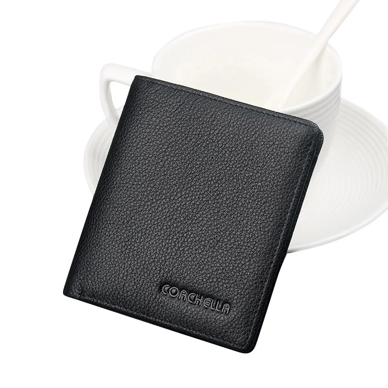 Компактный минималистичный кошелек из натуральной кожи для мужчин короткий мини