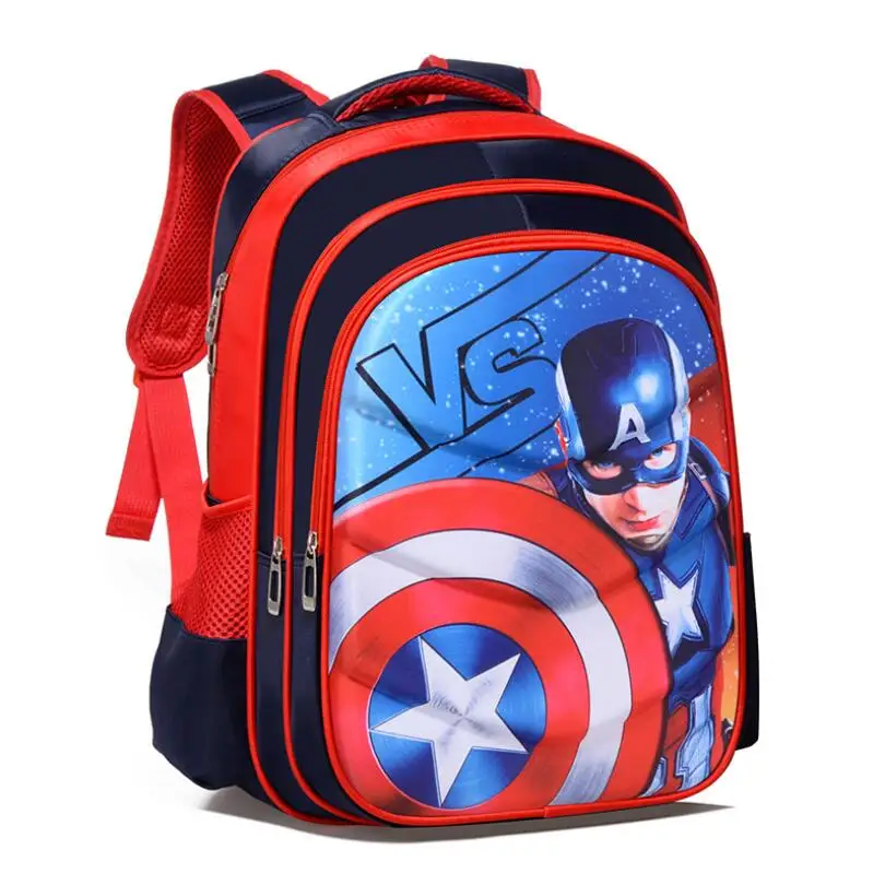Школьный рюкзак для начальной школы с 3D рисунком Капитана Америка мальчиков и