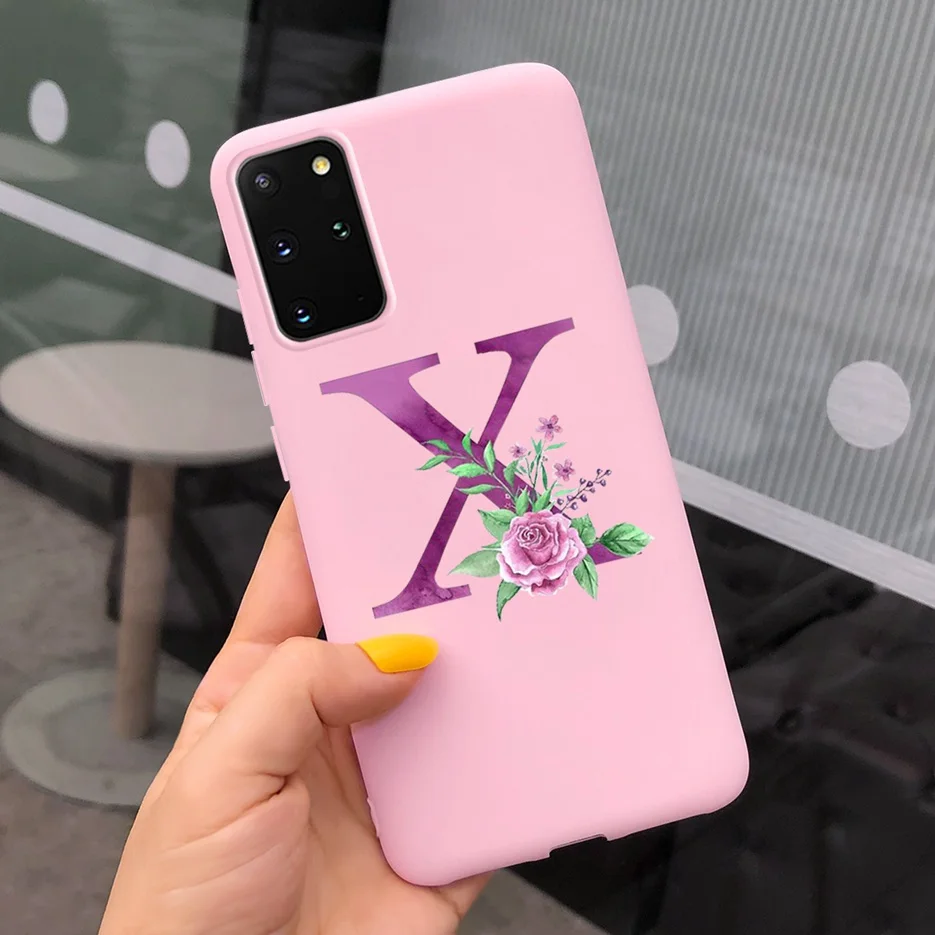 Милый чехол с буквами ABC и именем для Samsung Galaxy S20 Plus силиконовый мягкий + S 20 бампер