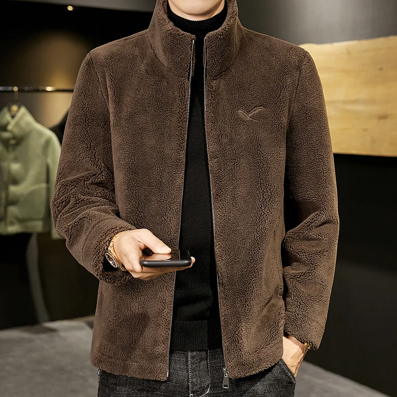 

Men's Stand Collar Casual Wool Cashmere Coat Thick Warm Outwear Solid F45