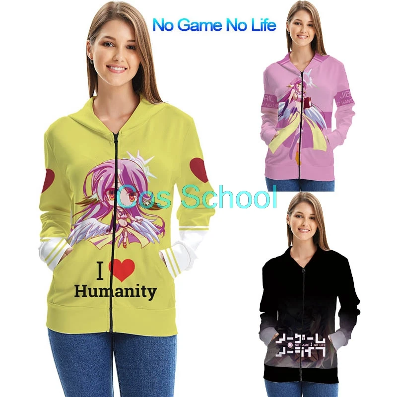Cos школьная Аниме Нет игры нет жизни Сора Широ Косплей толстовки для взрослых с