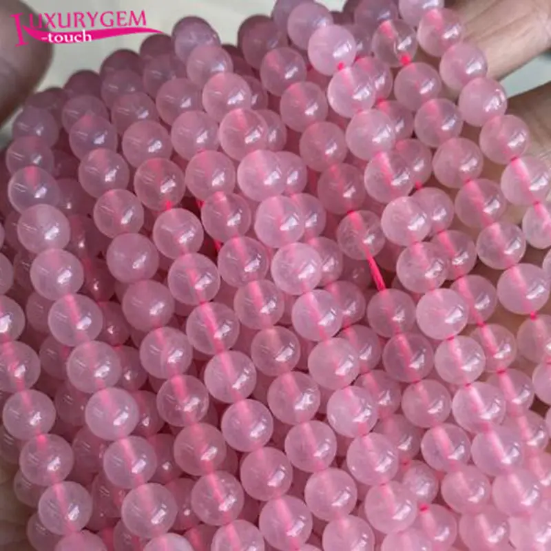

Natural Rose Quartzs Stone Round Shape Loose Spacer Smooth Beads 4/6/8/10/12/14mm DIY Jewelry Accessory 38cm sk49