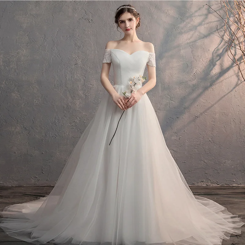 

AE0092 Boho Light Wedding Dress Sweetheart Collar Off The Shoulder Vestido De Noiva Wedding Dress Robe De Soiree Bride To Be