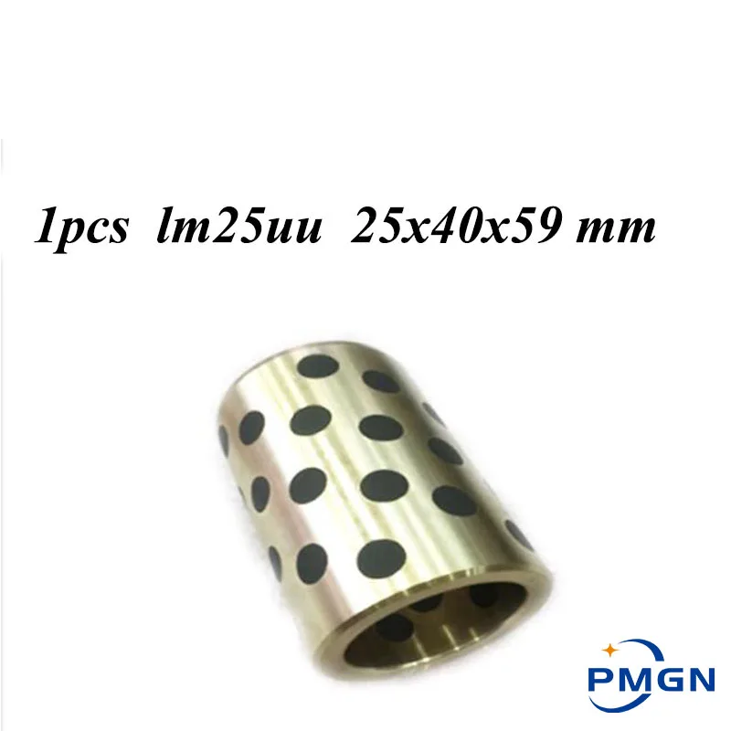

PMGN 1 pcs 25x40x59 mm linear graphite copper set bearing copper bushing oil self-lubricating bearing JDB LM25UU LM25