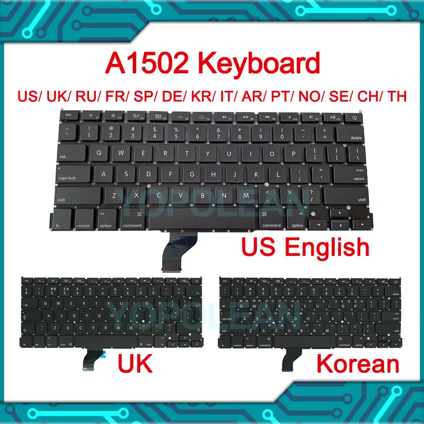 Сменная клавиатура A1502 для Macbook Pro Retina 13 дюймов a1502 английская французская