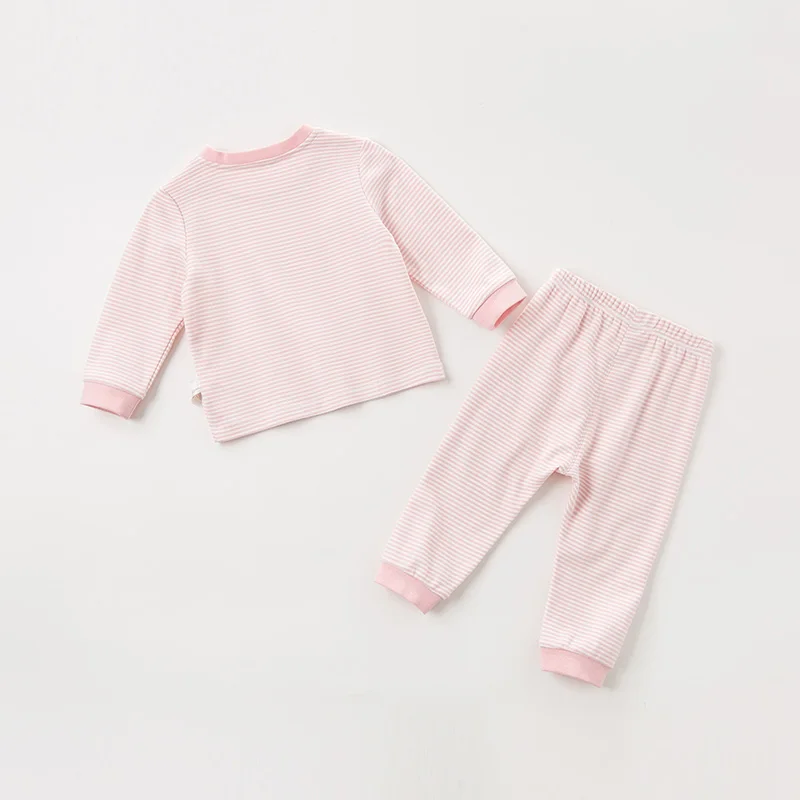 Dave bella/DB12187 осенняя пижама для девочек с мультяшным рисунком полосатая