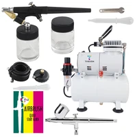 ophir 2x dual single action airbrush air tank compressor kit 0 3mm 0 8mm for hobby model cake makeup 110v220v ac134004a071