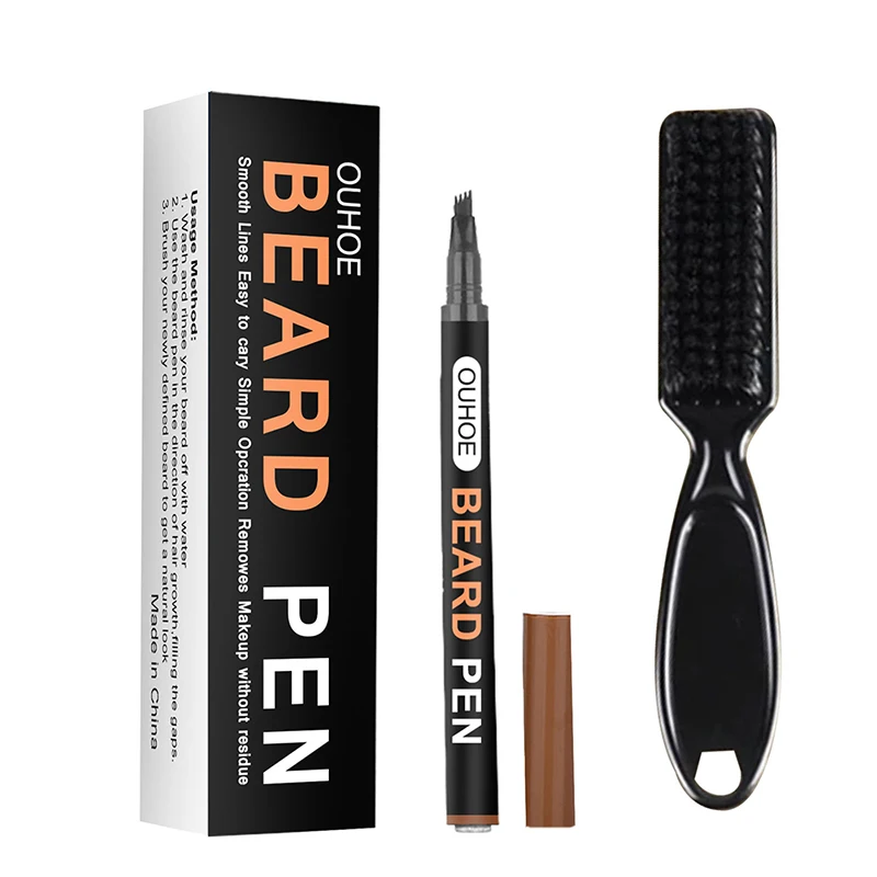 

Beard Filling Pen Kit Barber Pencil With Brush Salon Facial Hair Engraving Styling Eyebrow Tool Male Mustache Repair Shape