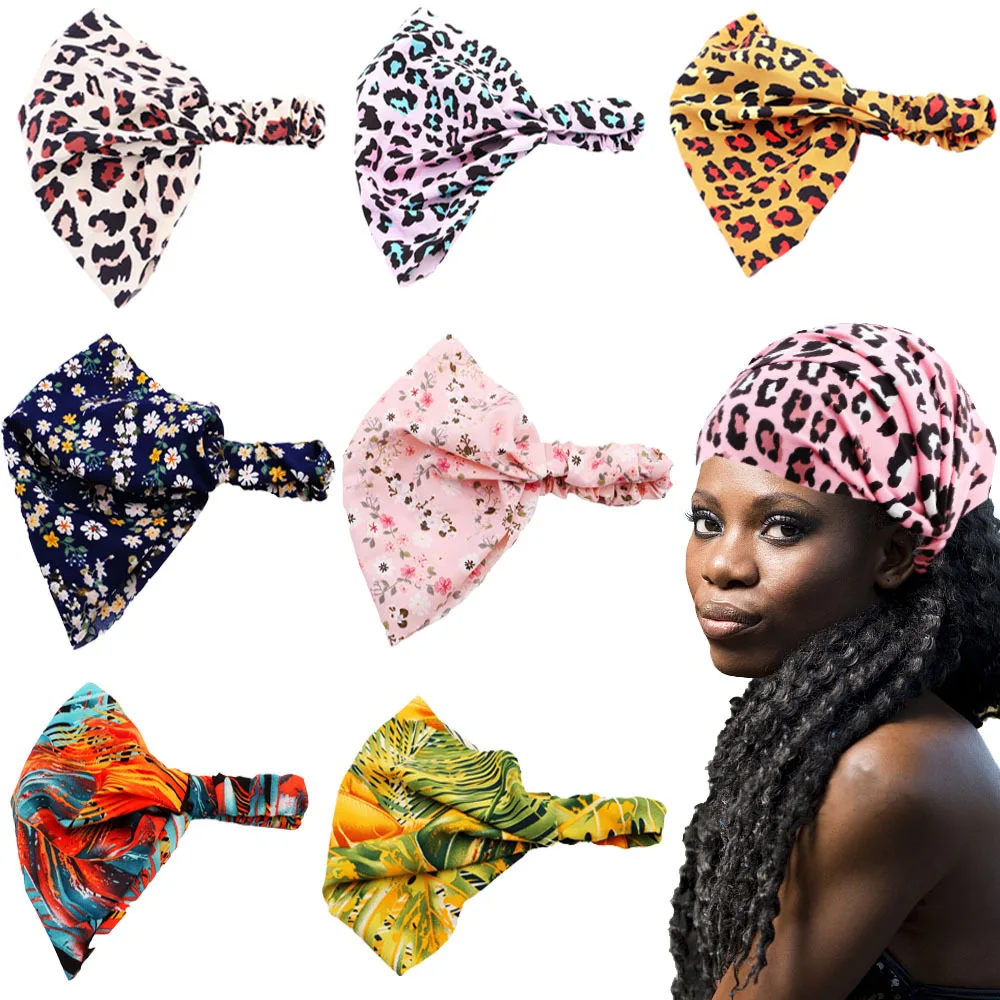 

Free shipping Women's pink Leopard chiffion hairbands girl's headbands lady's headwear hair accessories headwrap