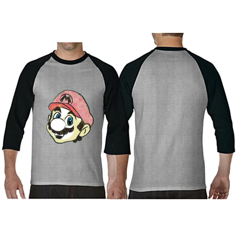 Мужская футболка для футбола белая в стиле хип хоп с рукавом Три четверти из 100%