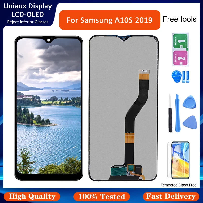 

ЖК-дисплей для Samsung Galaxy A10S 2019 A107 A107FD A107M A107F/DS A107M/DS, сенсорный экран, дигитайзер, рамка в сборе, черные инструменты