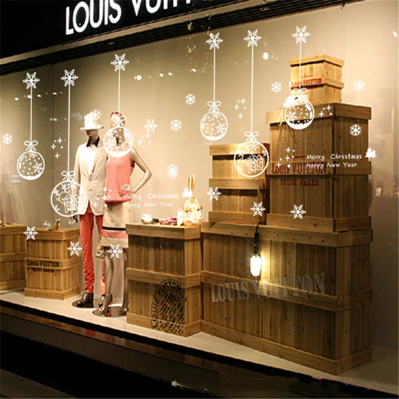 Горячая Распродажа Рождественская Снежинка Наклейка на окно зимняя стену