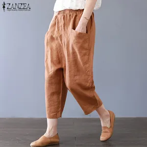 Шаровары женские, винтажные, однотонные, с эластичной талией, летние, 2021