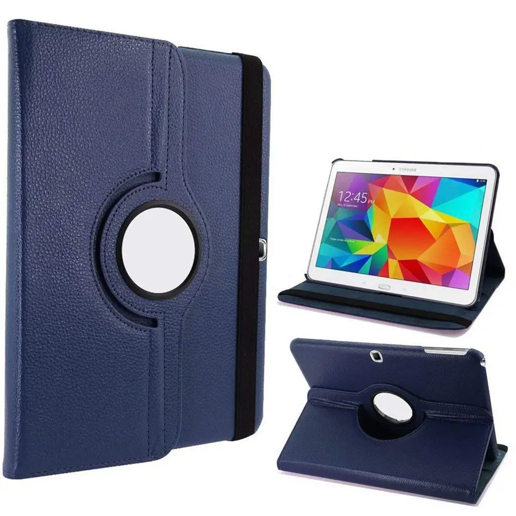 

360 Rotating Stand Flip PU Leather Case Cover For Samsung Galaxy Tab 4 10.1 SM-T530 T530 T531 Tablet Case GLASS Tab 4 10.1"inch