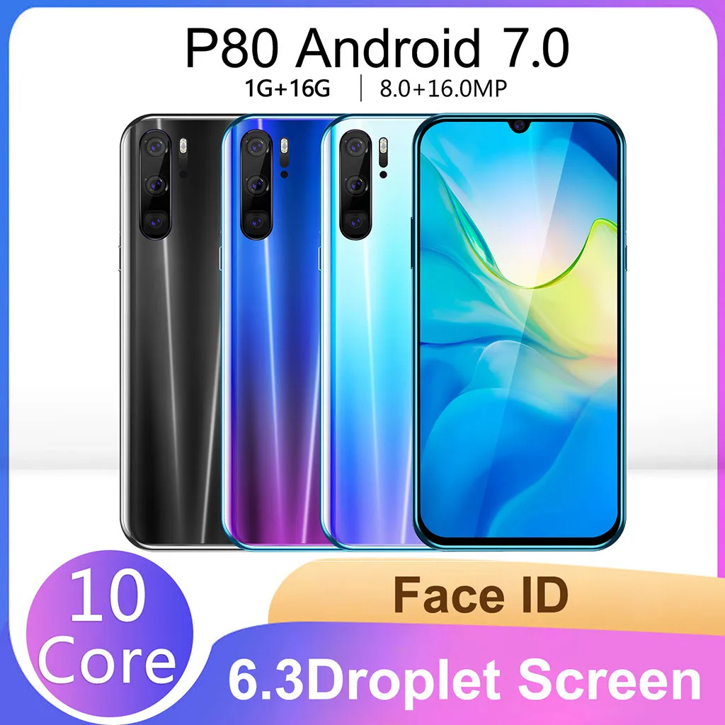 P80 Quad Core 6 3 дюймов HD Камера Android 7 0 1 Гб + 16 ГБ GPS 3G с функцией звонка мобильный телефон