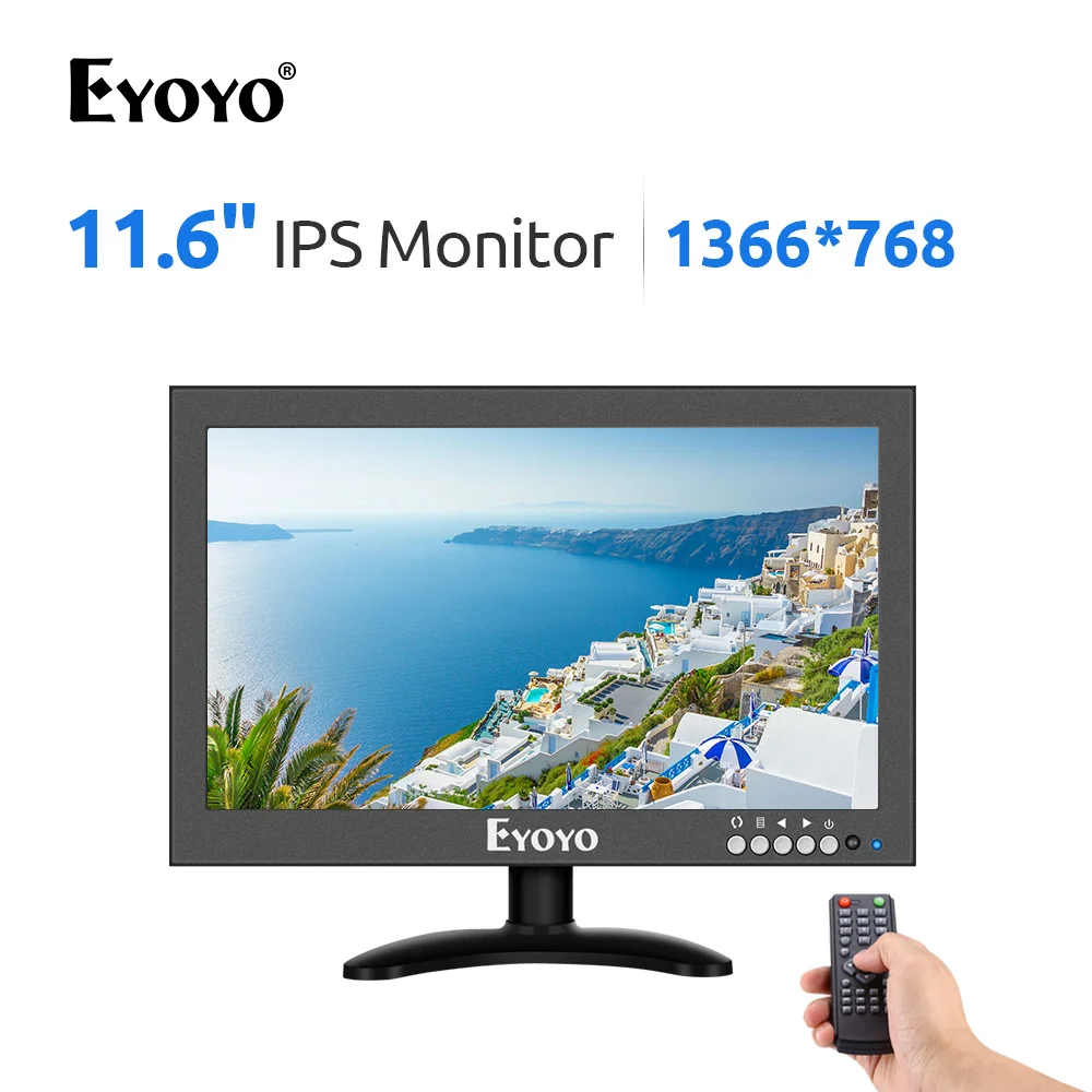 Eyoyo 12 &quotHDMI IPS панель монитор 1366x768 HDMI экран с VGA AV BNC видео аудио колонки для ПК