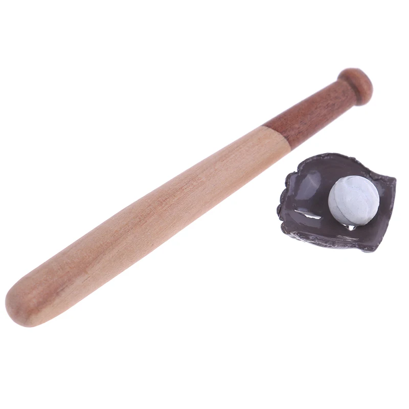 

1:12 Dollhouse miniature furniture sport accessory baseball bat & mitt set