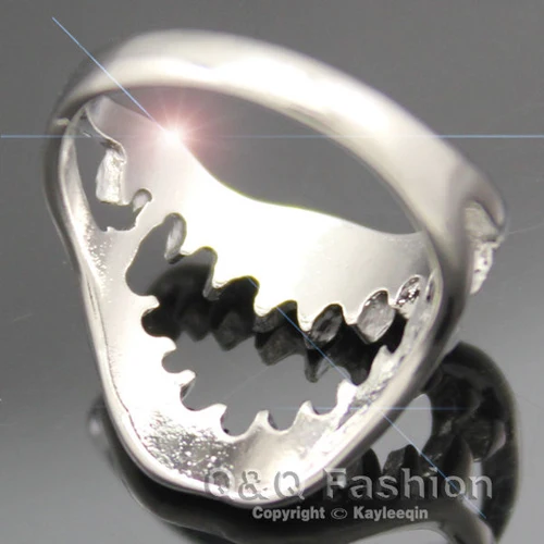 Trendy Chic Shark Tooth Skull Hell Demon Mouth Finger Ring Goth Emo Punk Fancy Jewelry New tooth wholesale lots bulk Dress | Украшения и