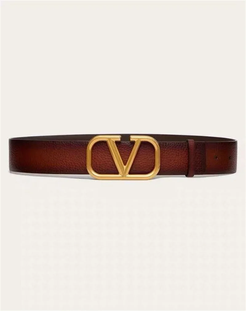 

wide waistband 4.0 double sided leather.2021 new luxury retro V buckle women's high quality belt jeans