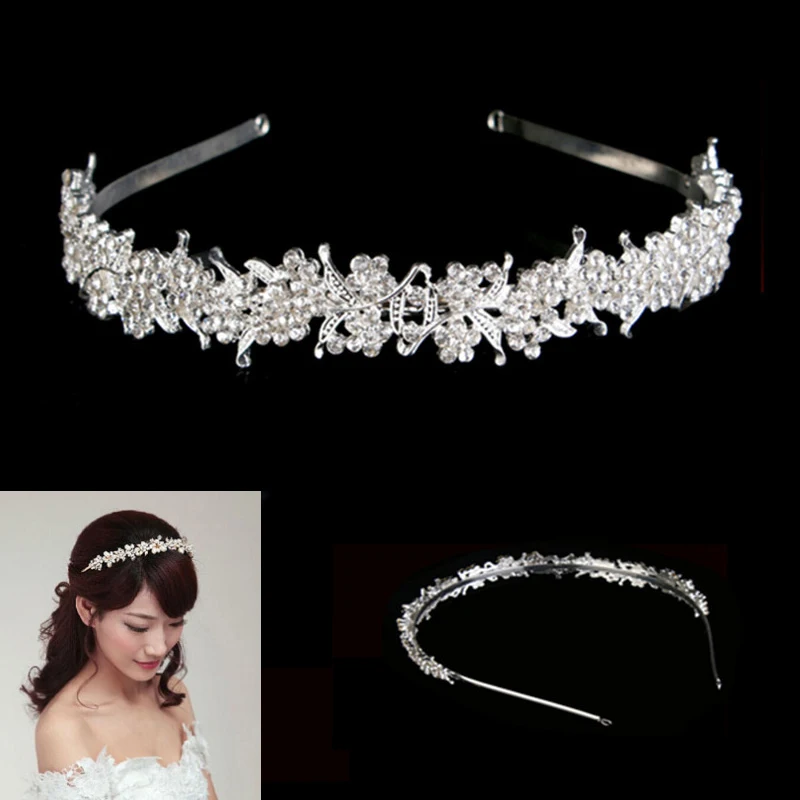 Модные женские ободки диадемы Стразы Украшения для волос Цветы Аксессуары