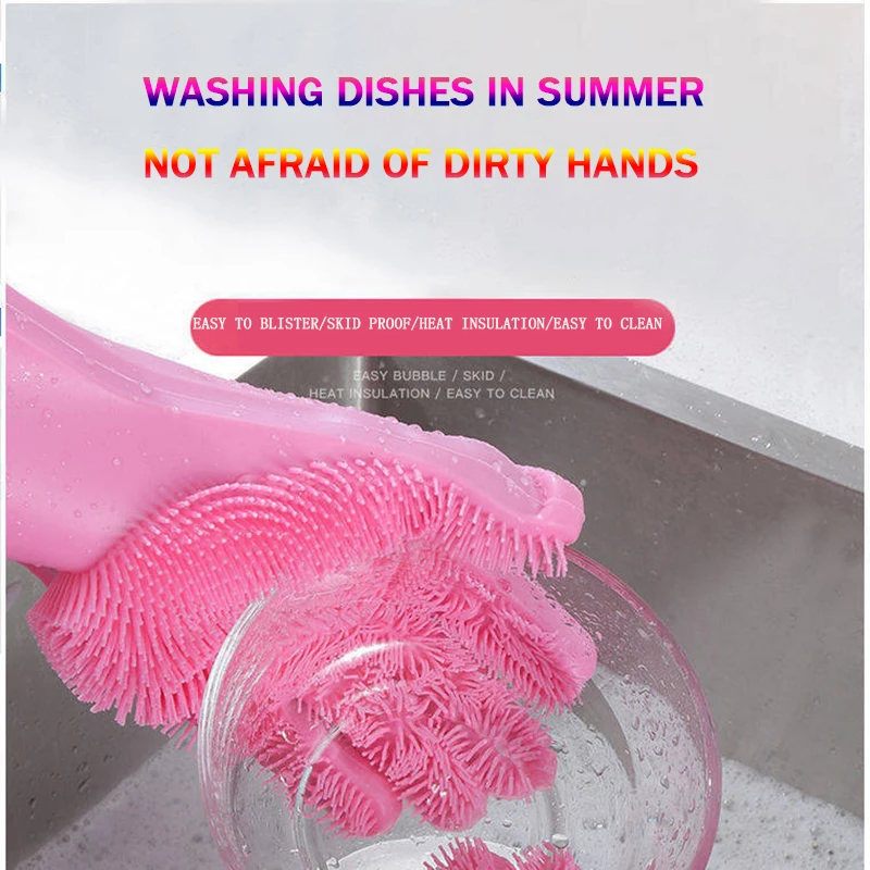 

Силиконовые перчатки для кухни, водонепроницаемые, Нескользящие и термоизоляционные резиновые перчатки для мойки автомобиля