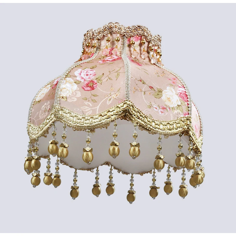European Barrel Lamp Shade Handmade Royal Style Fabric Cover French Romantic Lampshade Light Replacement | Освещение