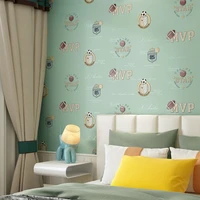 boy girl child cartoon wallpaper rugby embossed modern bedroom living room sofa tv background decorative wall paper roll