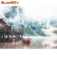 ruopoty picture diy oil painting by numbers for adults with frame abstract mountain drawing coloring by numbers for home decors