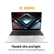 Intel Core I5-5200U 15.6 Inch 8G RAM 128G/256G SSD Metal Laptop Portable Business Office PC Computer New Gaming Netbook Students