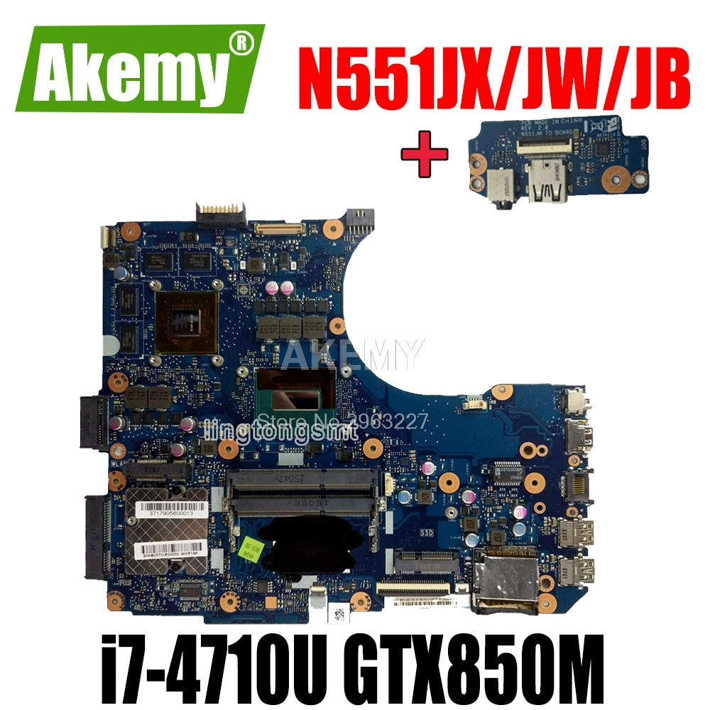 

Отправка платы + для For For For For Asus N551JX N551JW N551JB материнская плата с процессором i7-4710H процессор DDR3 GeForce GTX850M материнская плата 100% протестирована