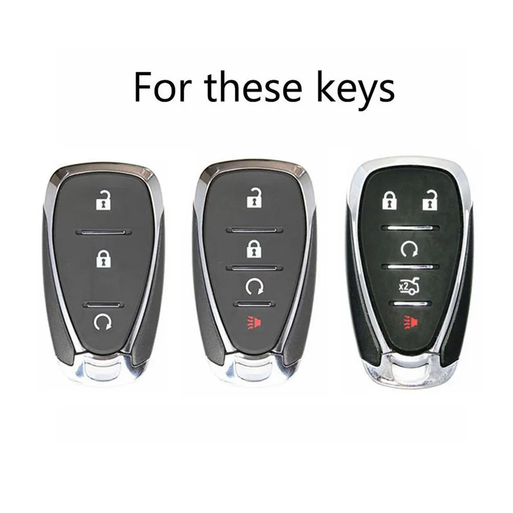 

Car Remote Key Cover with Metal Keychain Carbon Fiber Style Zinc Alloy for Chevrolet Trax Malibu Verano Camaro Cruze 2016-2019