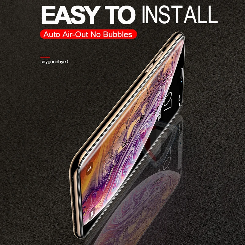 Закаленное стекло с полным покрытием для iPhone XS MAX XR X 4D 5D 6D 9D|Защитные стёкла и