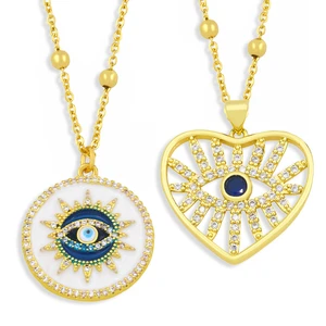 WANGAIYAO new fashion temperament wild love heart eye pendant necklace sweater chain girls day anniversary gift jewelry jewelry