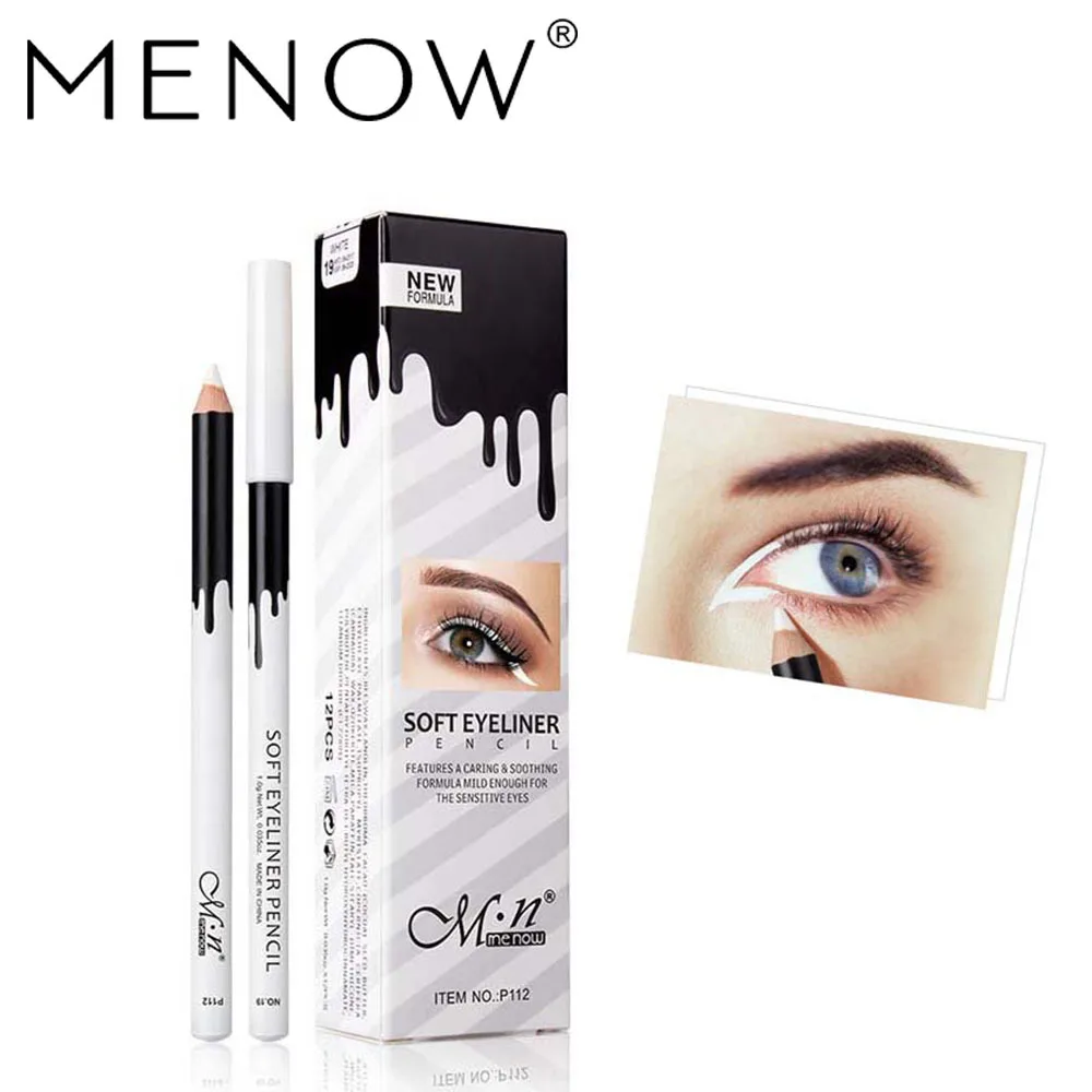 Menow P112 Silkworm Brightening White High Gloss Waterproof Eyeliner Makeup Pencil Wholesale Cosmetic Pen Hot Selling |