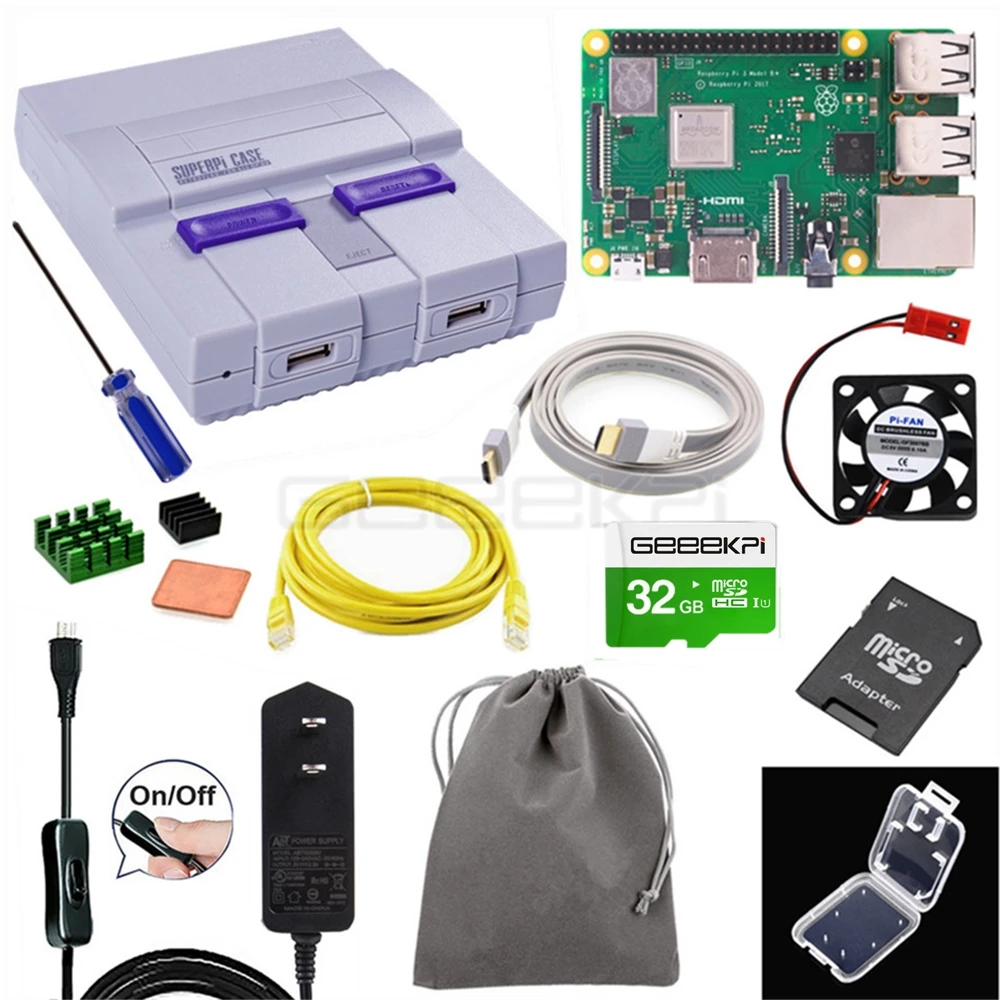 GeeekPi Retroflag чехол SUPERPi-U NESPi чехол с дополнительным игровым контроллером сумка для переноски для Raspberry Pi - Цвет: CASE Raspberry Kit