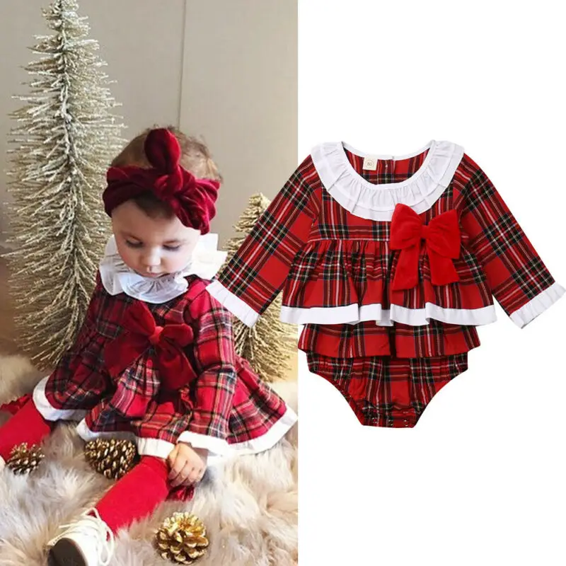 

Xmas Red Plaid Romper Toddler Baby Girl Christmas Romper Red Plaid Xmas Infant Baby Outfit Clothes