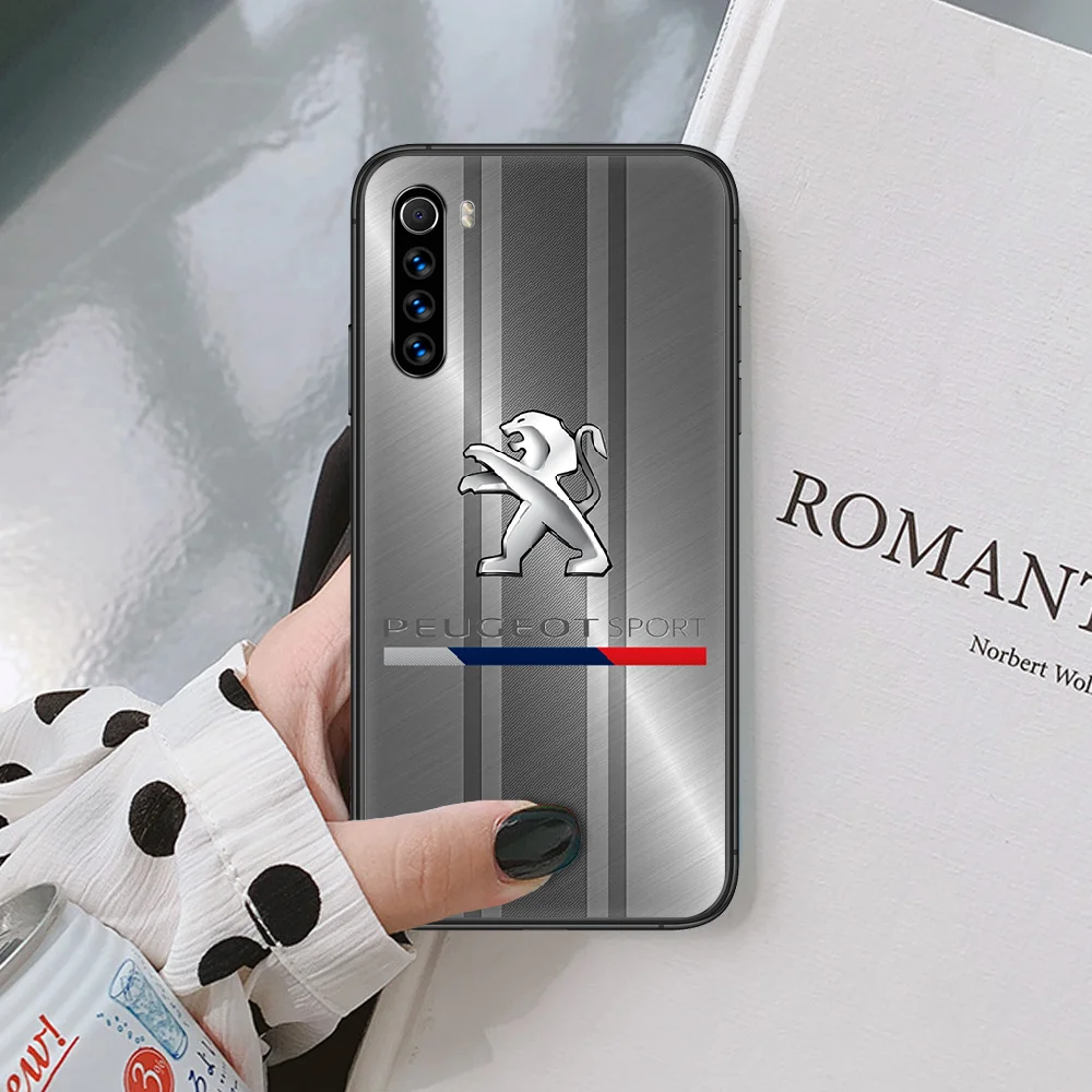 

PEUGEOTT Luxury Sport Car Lion Phone Case For Xiaomi Redmi Note 7 8 8T 9 9S 4X 7 7A 9A K30 Pro Ultra black Bumper Trend Funda