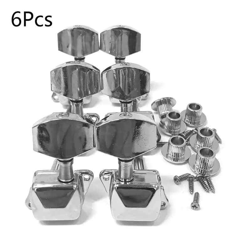 

6PCSGuitar String Tuning Pegs Metal Semi-Closed Guitar String Button Tuner Machine Heads for Acoustic Electric Guitars Parts
