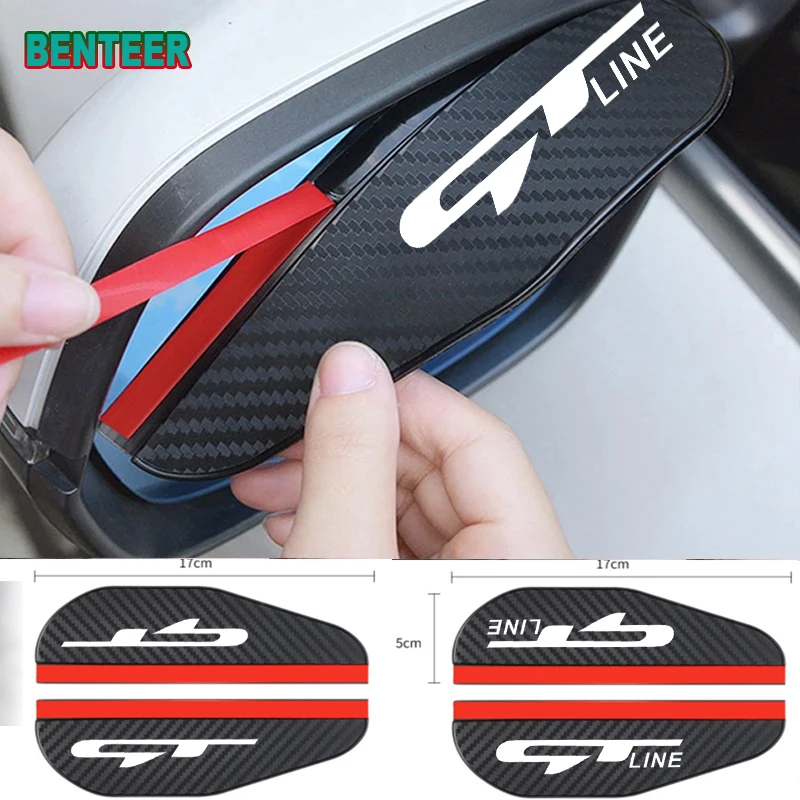 

2pcs Carbon fiber Car Rearview Mirror Rain Eyebrow Sticker For Kia GT Rio X-line Sportage R Stinger Venga Ceed Sorento Picanto