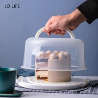 jo life 1set transparent cake box plastic wedding cake packaging pad clear boxes cupcake muffin dome holder cases